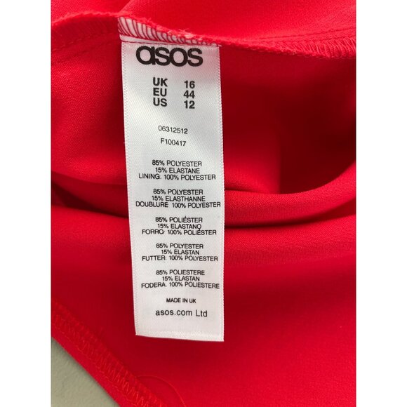 ASOS Shift Dress Size 12 Sleeveless V Neck Ruched Pencil Formal Career Party NEW - Picture 5 of 8